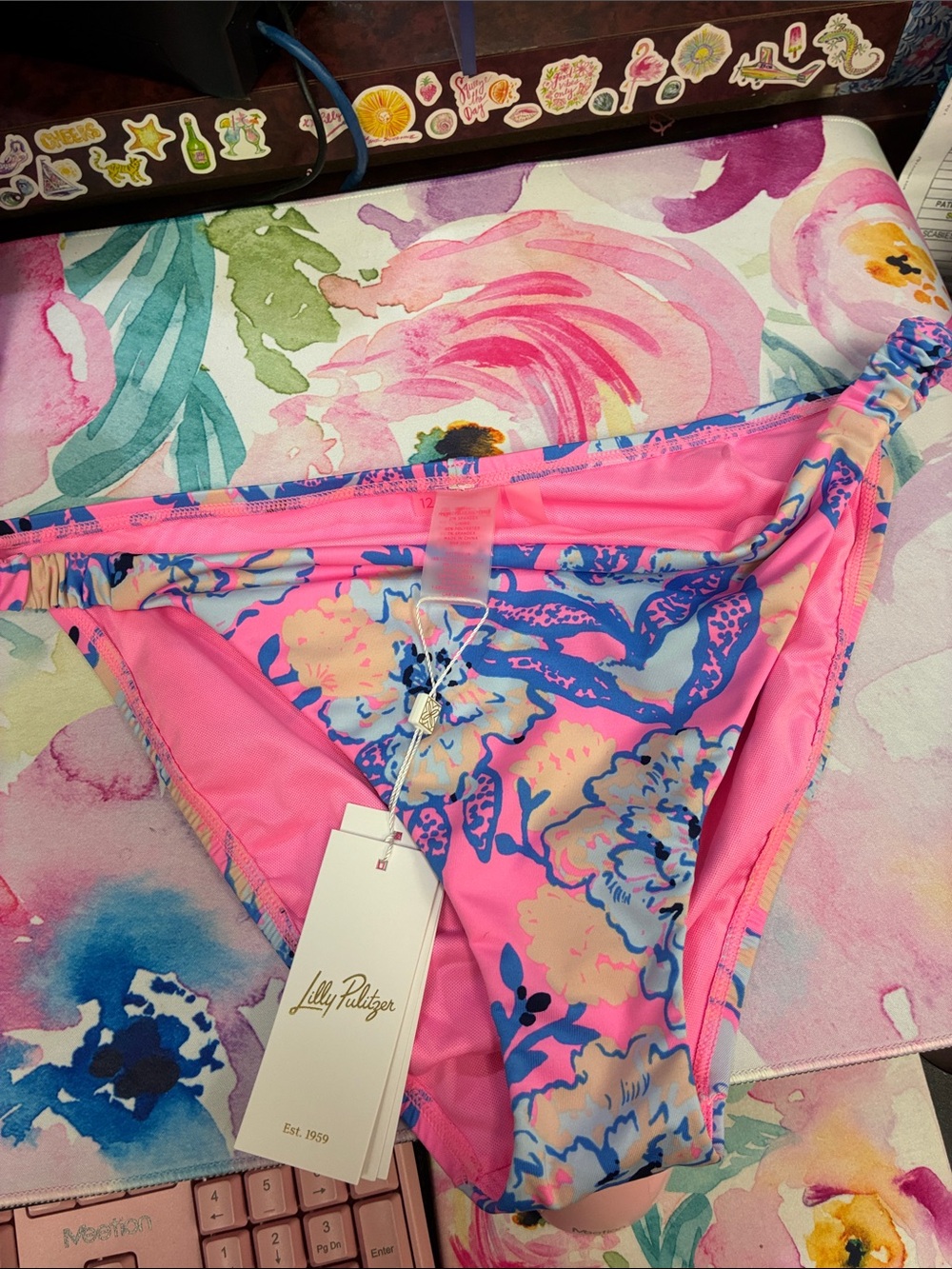 Lilly Pulitzer Pink Floral Bikini Bottom
